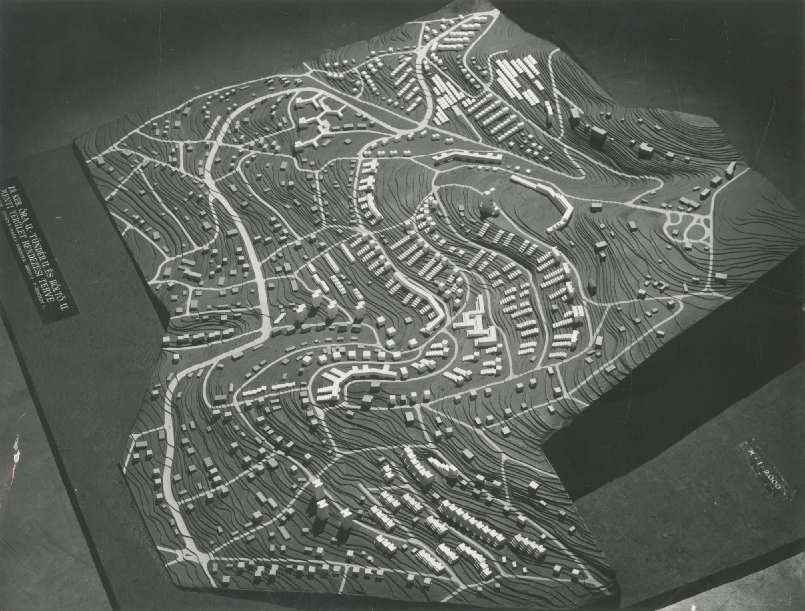 Budapest. Óra utca - Tündér utca - Költő utca menti terület rendezési tervének makettje Budapest. Óra utca - Tündér utca - Költő utca menti terület rendezési tervének makettje