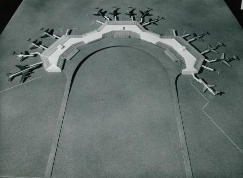 Ferihegyi reptér forgalmi épületének modellje 