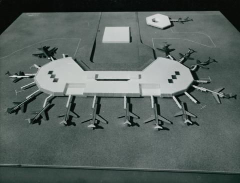 Ferihegyi reptér forgalmi épületének modellje
