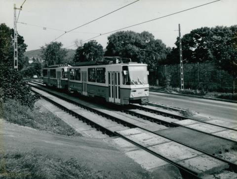 Új villamoskocsi próbaútja az 59-es villamos a Németvölgyi úti szakaszán