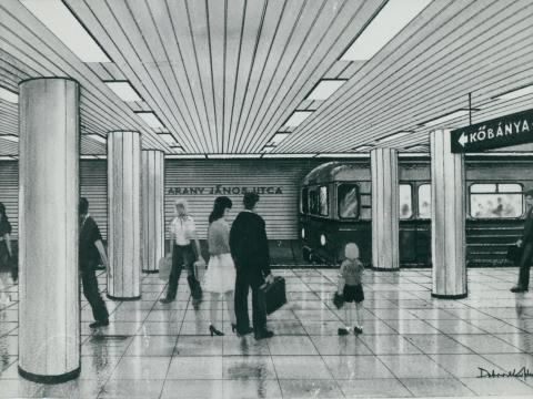 A 3-as metró Arany János utcai megállójának terve