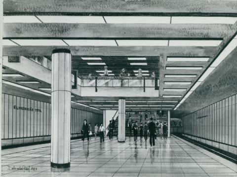 A 3-as metró Lehel téri megállójának terve