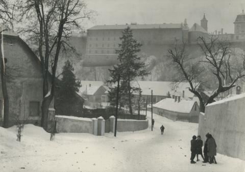Veszprém. A vár képe a Pajta utca felől