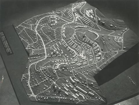 Budapest. Óra utca - Tündér utca - Költő utca menti terület rendezési tervének makettje