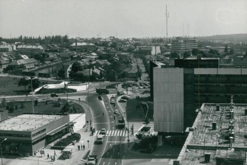 Veszprémi épület tetőszigetelése, látkép a városra