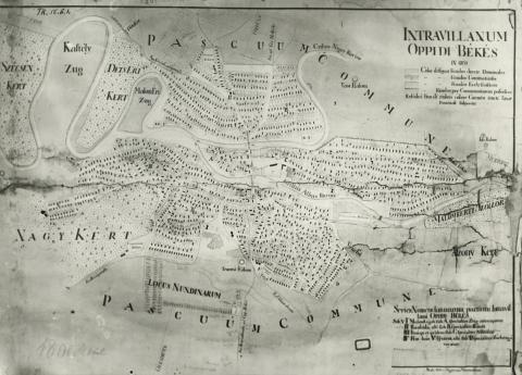 Békés belterületének térképe 1800 körül